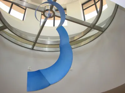 Photo of the art piece "Sky Ribbon" in El Pomar Center 